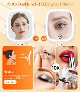 Gospire makeup mirror with storage tray for cosmetics