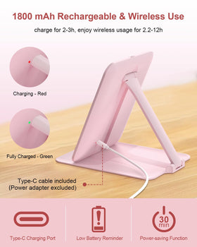 Gospire Travel Makeup Mirror side view showing dimensions