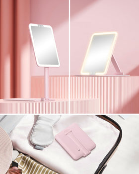Gospire Travel Makeup Mirror with Type-C charging cable