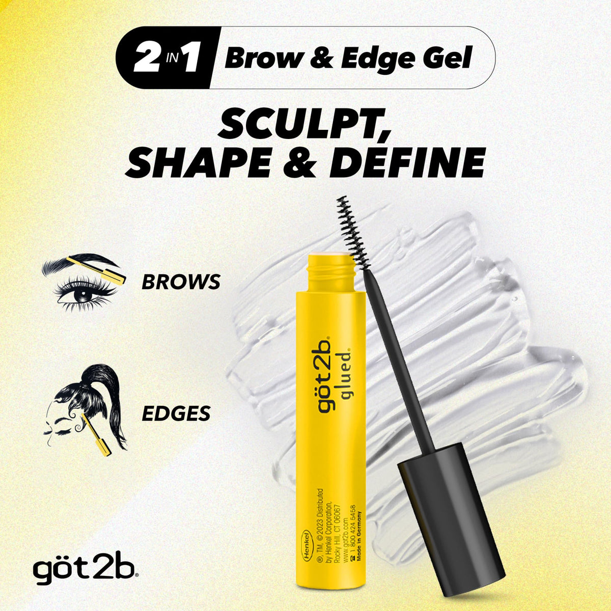 Got2B Glued 2-in-1 Brow & Edge Gel clear finish application