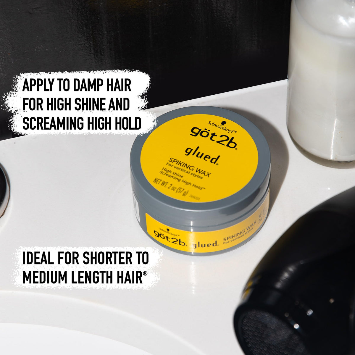 Got2B Glued Spiking Hair Wax being applied to hair