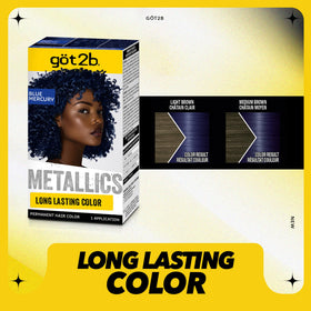 Got2B Metallics Blue Mercury hair dye application on hair
