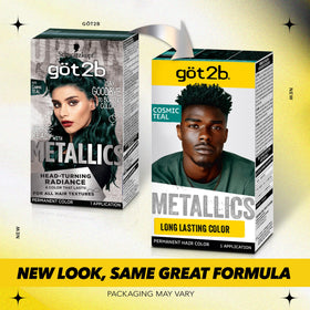 Got2B Metallics hair dye kit contents with gloves and developer