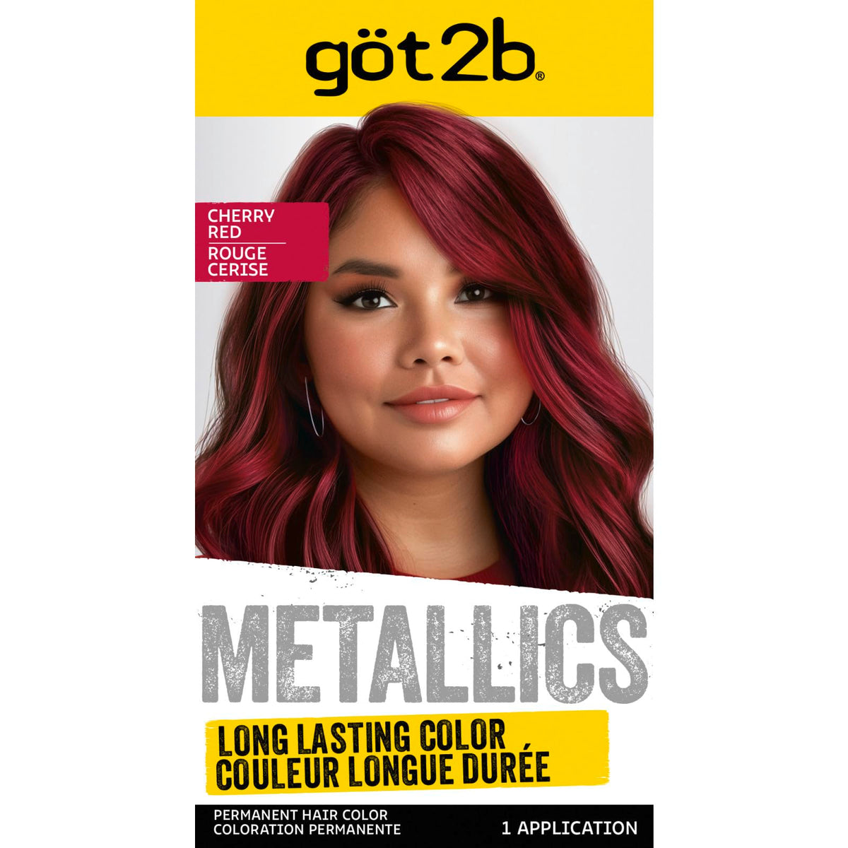 Got2B Metallics Permanent Hair Colour M70 Cherry Red kit front view