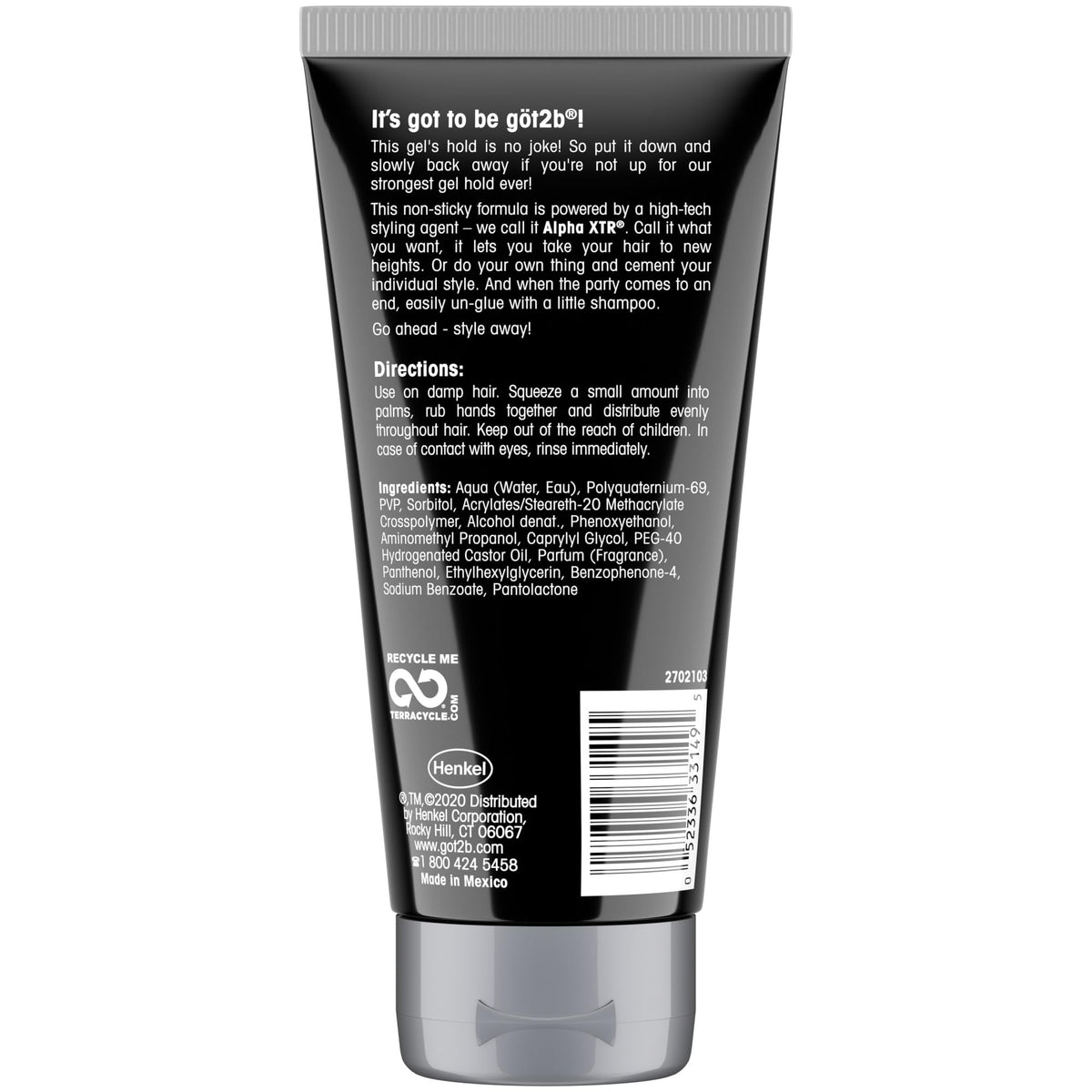 Got2B Ultra Glued gel used for spiked hairstyle