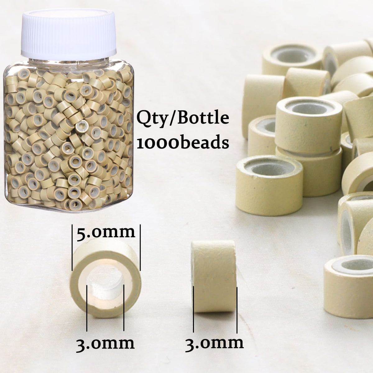 GOTDYA blonde hair extension beads with tinsel