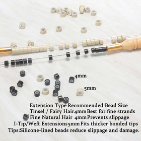 GOTDYA silicone lined hair extension beads close-up