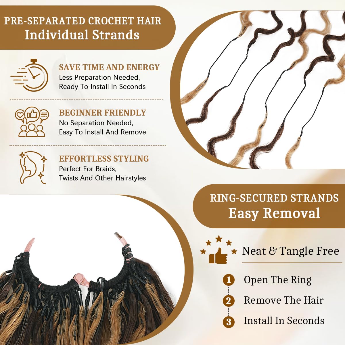 Goulus Burmese Curly Crochet Human Hair 120g bundles