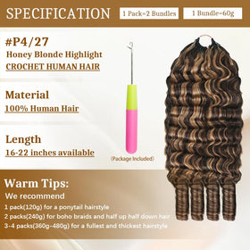 Goulus Burmese Curly Crochet Human Hair 120g close-up