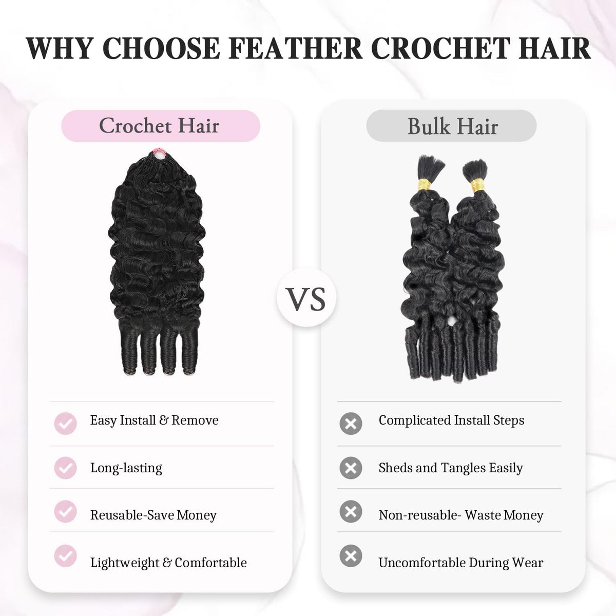 Goulus crochet hair bundles with invisible string
