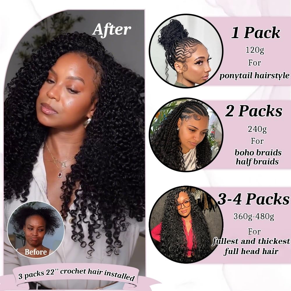 Goulus crochet hair packaging with specifications