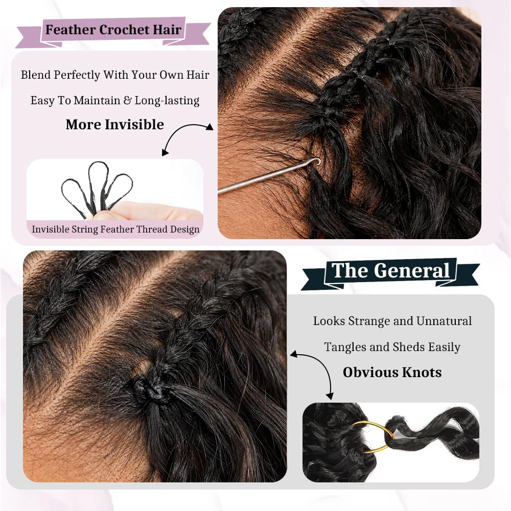 Goulus crochet hair showing natural shine and texture