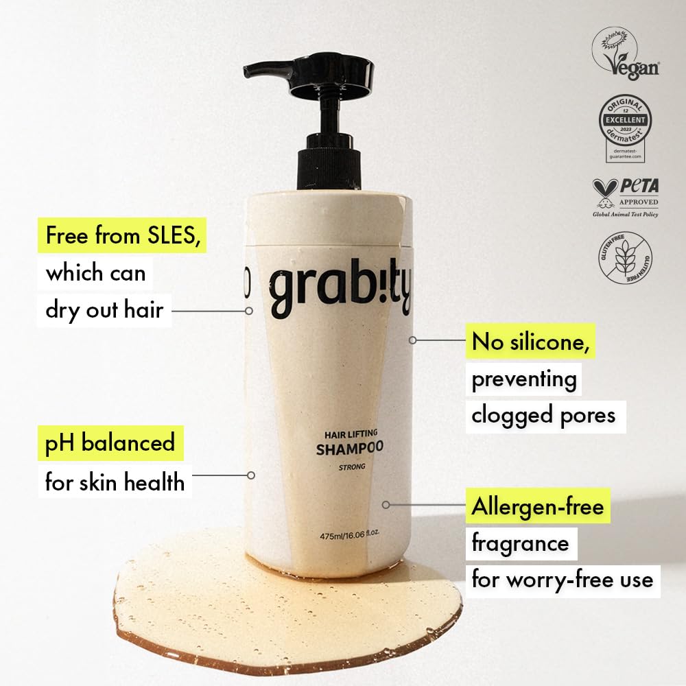 grab!ty Hair Lifting Shampoo Strong 16.06 fl. oz. with hair styling products