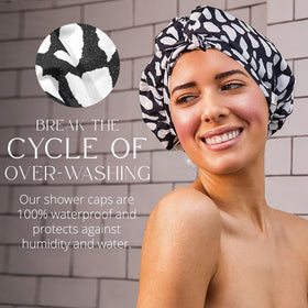 GRACE & COMPANY Waterproof Shower Cap Casablanca leak-proof flexiband