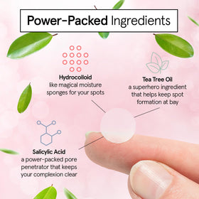 grace & stella acne patches displayed with ingredients