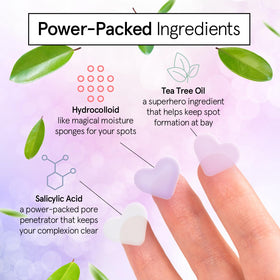 grace & stella acne patches on a skin surface demonstrating usage