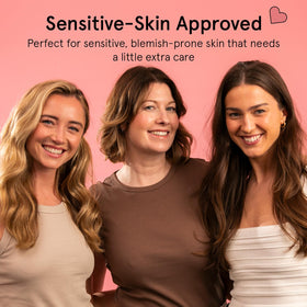 Grace & stella face towels displayed with other skincare products