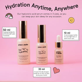 grace & stella Hyaluronic Acid Serum side view showing packaging