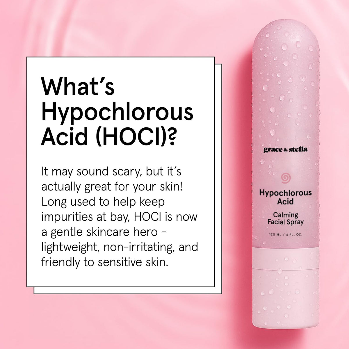 grace & stella Hypochlorous Acid Spray 120ml side view