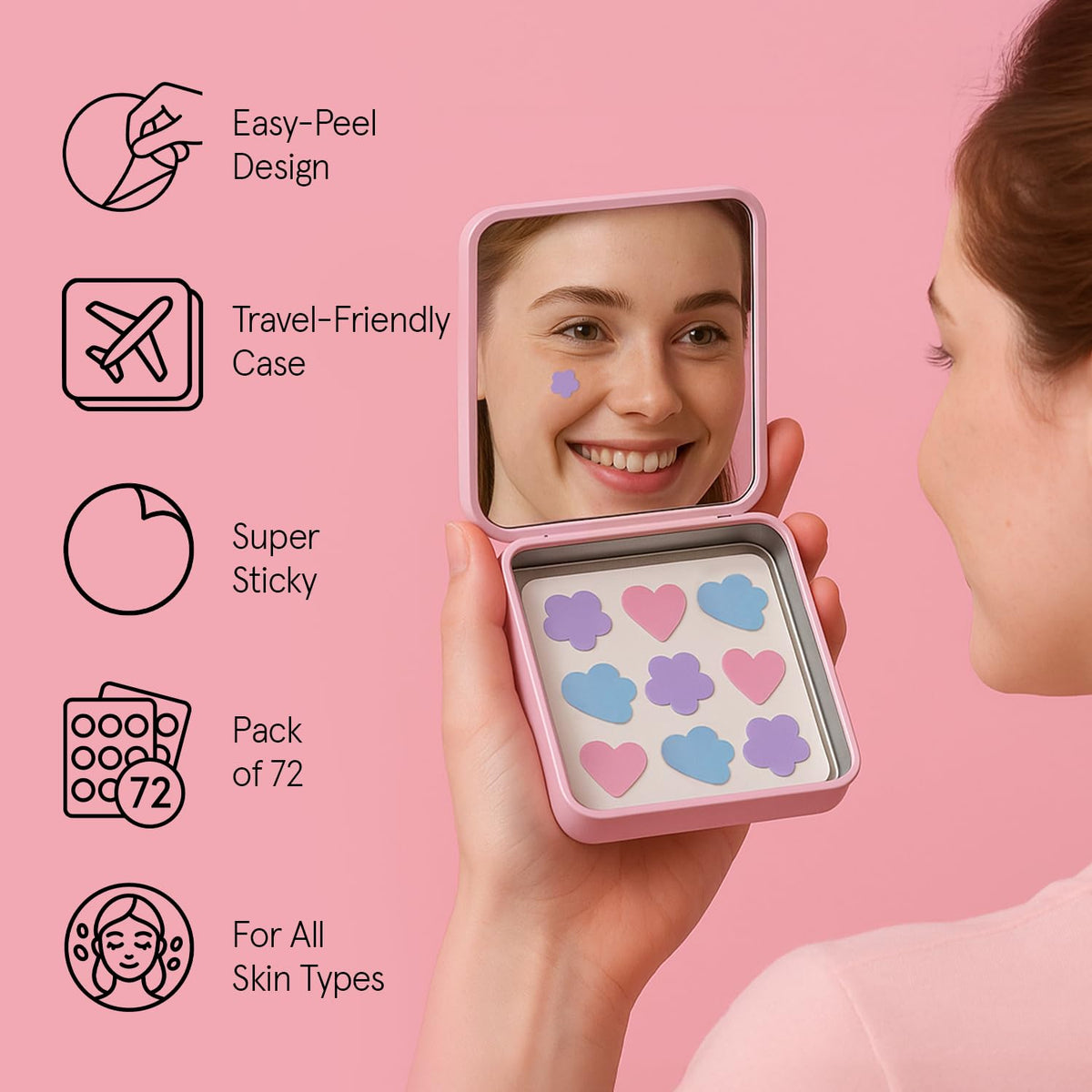 grace & stella pimple patches lifestyle scene with mirror case