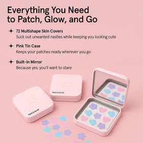 grace & stella pimple patches open mirror case with patches inside