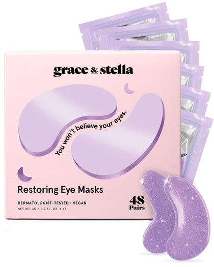 grace & stella Retinol Under Eye Patches front view packaging