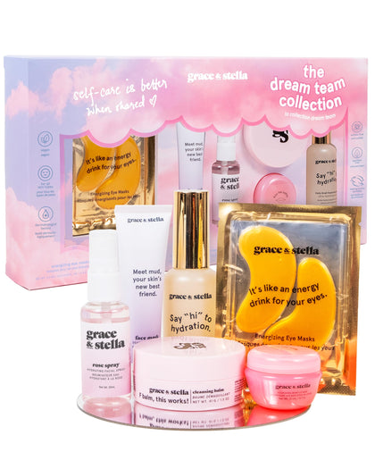 grace & stella Skin Care Gift Set front view with all products displayed