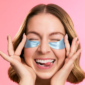 grace & stella Under Eye Mask being applied during skincare routine