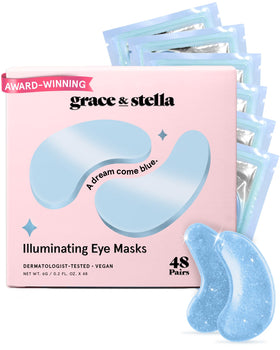 grace & stella Under Eye Mask blue gel patches front view