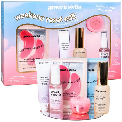 grace & stella Weekend Reset Edit Skin Care Gift Set front view