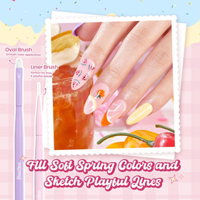 Gradient brush from beetles Nail Art Brushes Set on floral palette