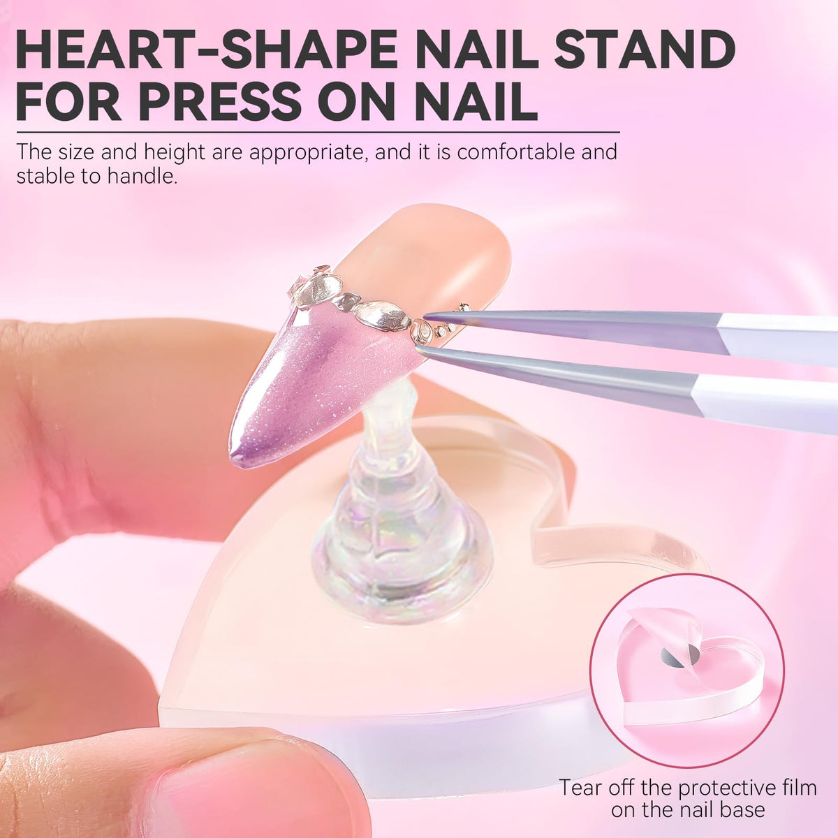 Gradient finish of the ESUOHYM nail display stand under light