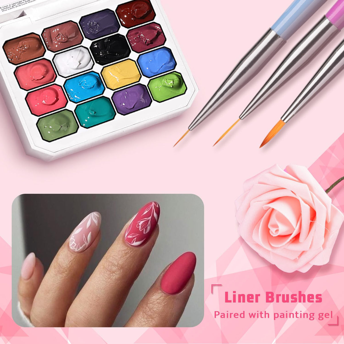 Gradient nail art created with Karroy gel polish