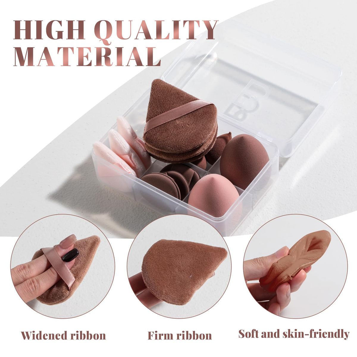 Gradient pink container for BS-MALL makeup sponges