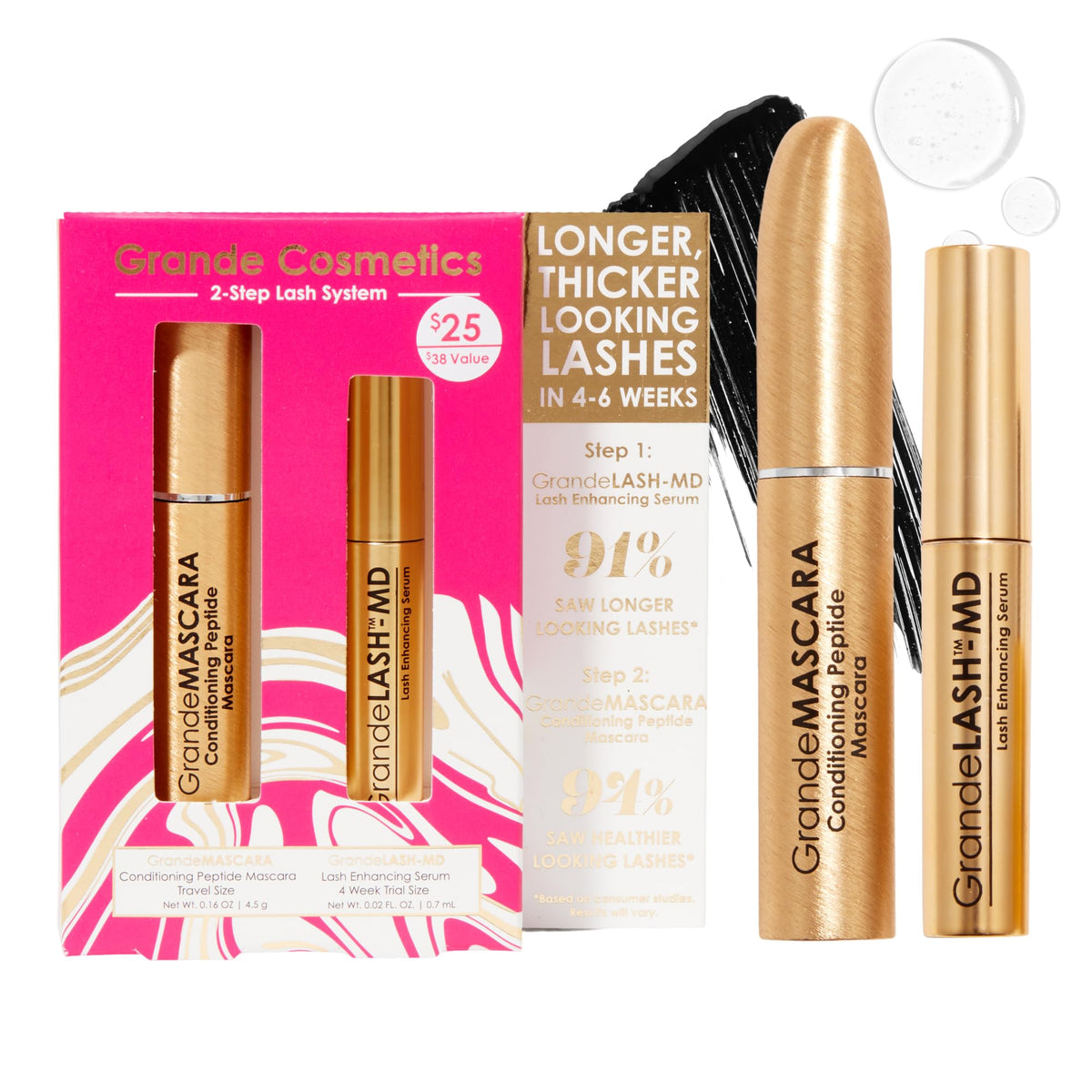 Grande Cosmetics 2-Step Lash System Set packaging front view