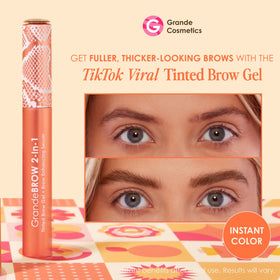 Grande Cosmetics GrandeBROW 2-in-1 Tinted Brow Gel & Serum in Light, side view