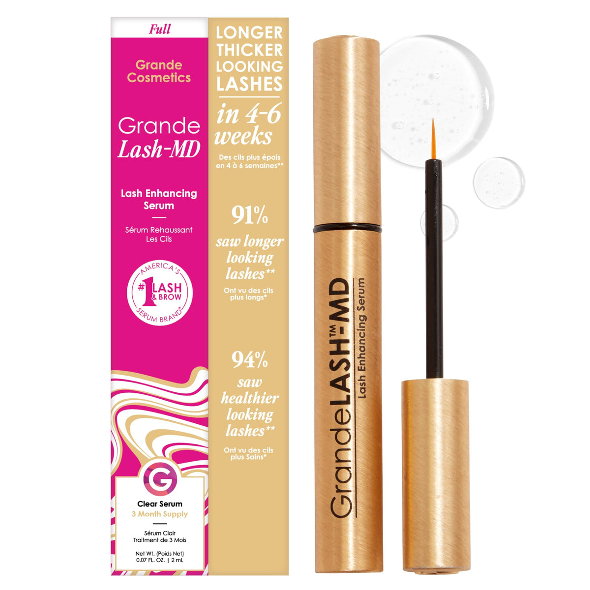 GrandeLASH-MD Lash support Serum 2mL front view
