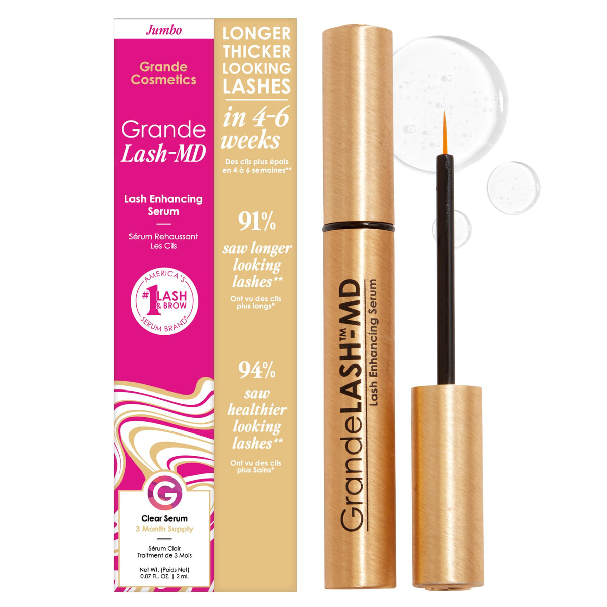 GrandeLASH-MD Lash support Serum 4mL front view