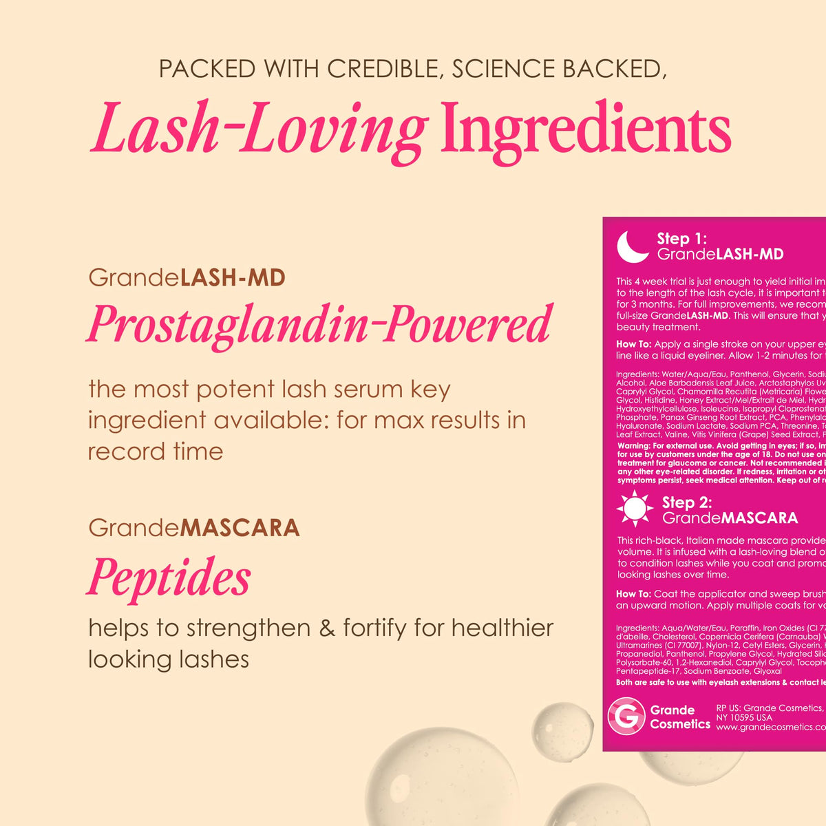GrandeMASCARA applied on lashes for volume