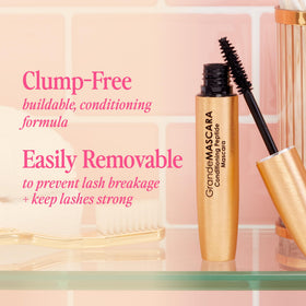 GrandeMASCARA Conditioning Peptide Mascara, black formula swatch on white background