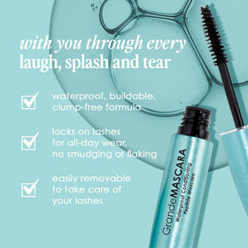 GrandeMASCARA Waterproof Peptide Mascara packaging with ingredients list
