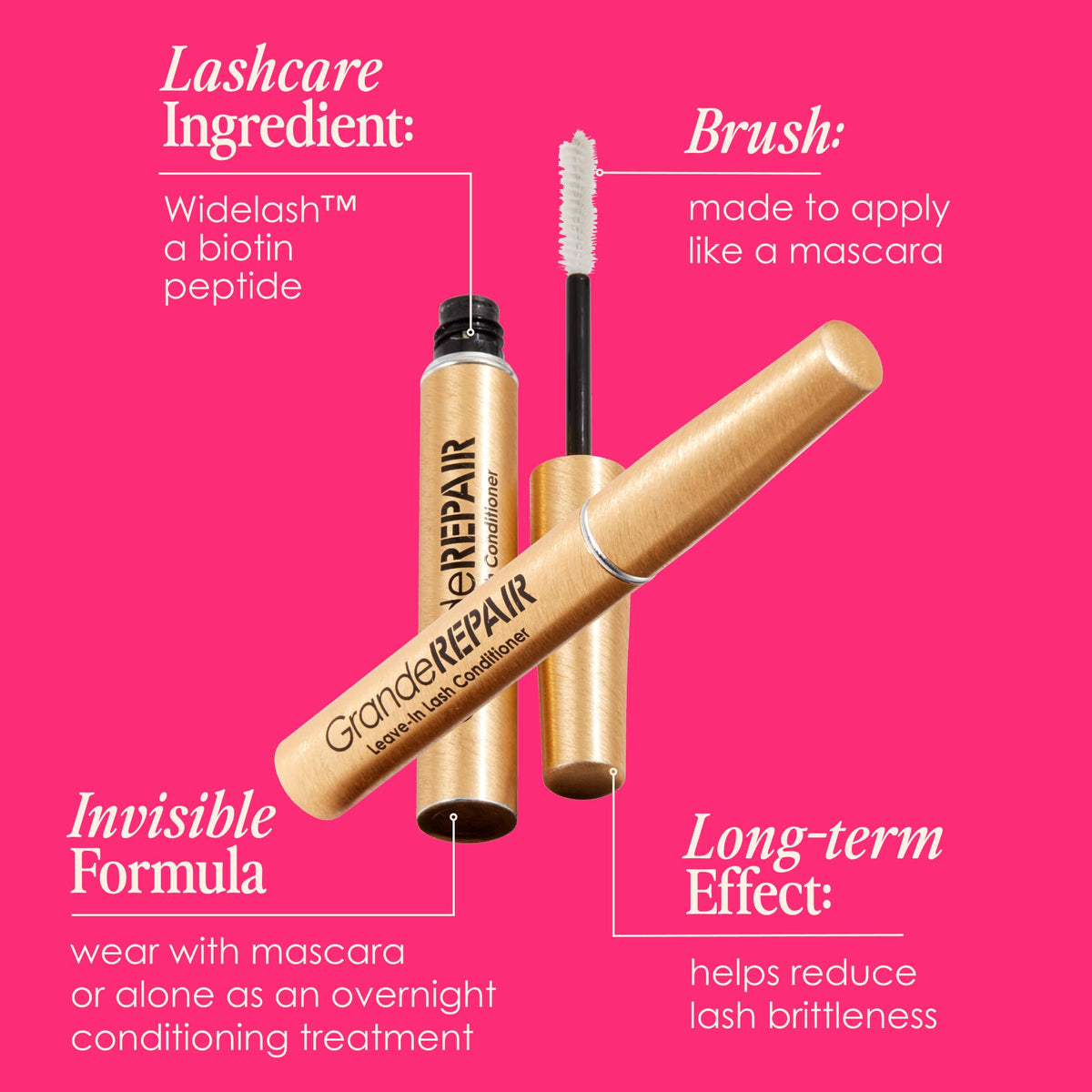 GrandeREPAIR Leave-In Eyelash Conditioner with beauty products