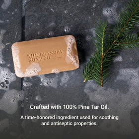 Grandpa's Pine Tar Bar Soap in a lifestyle setting
