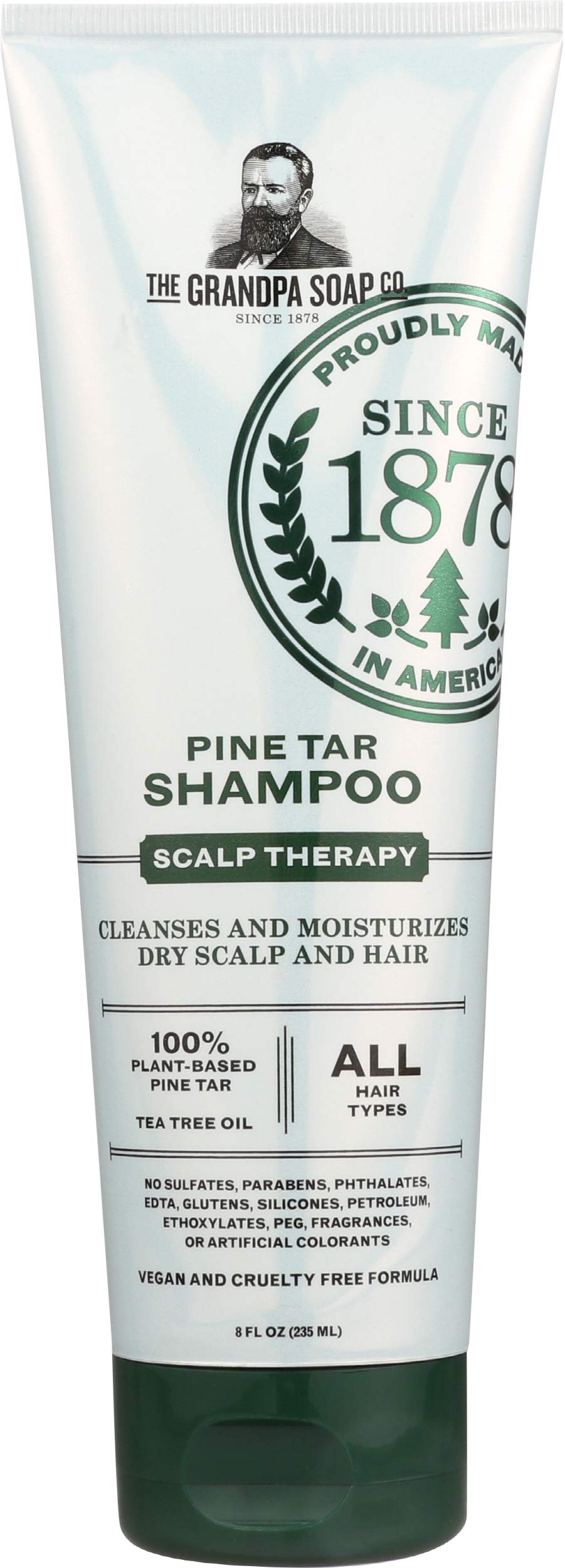 Grandpa's Pine Tar Shampoo 8 Fl Oz front view with packaging