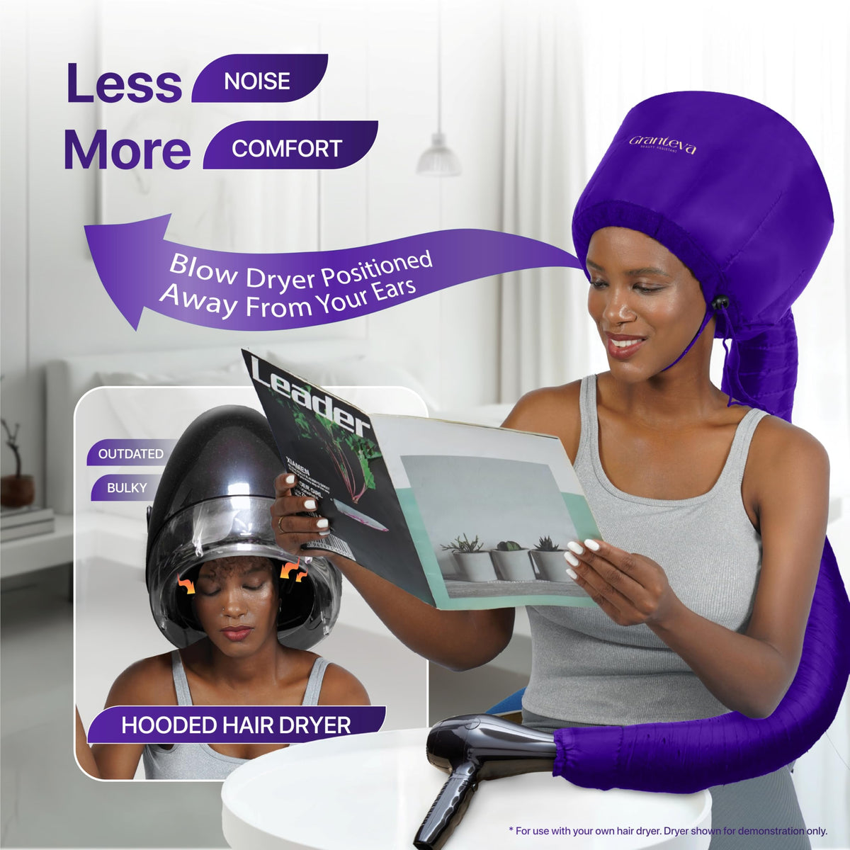 Granteva Bonnet Hair Dryer Attachment close-up of drawstring