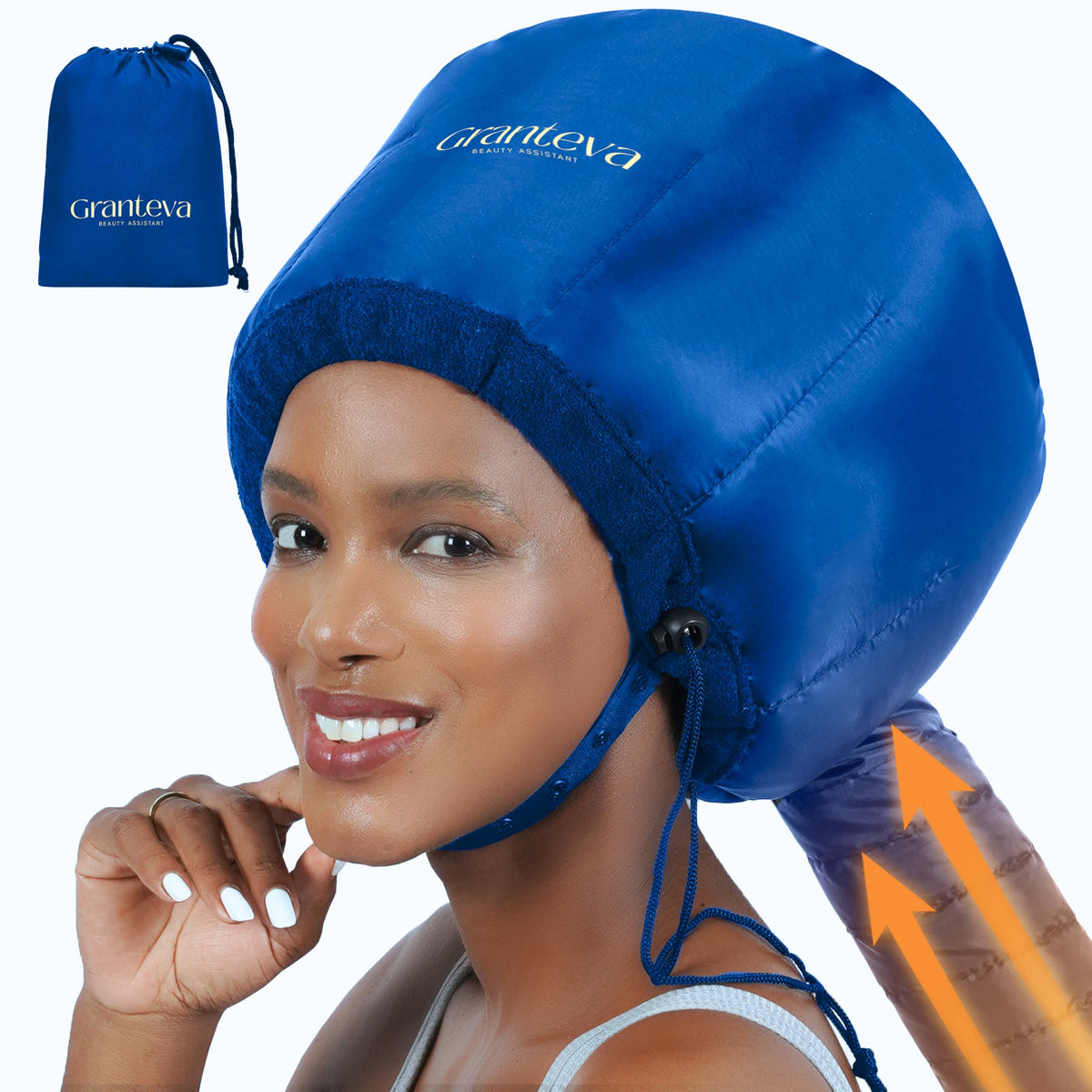 Granteva Hair Dryer Bonnet Attachment front view with headband