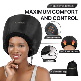 Granteva Hooded Hair Dryer Attachment side view showing adjustable velcro strap