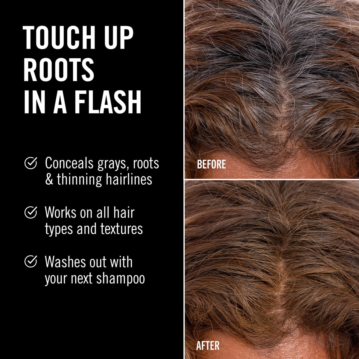 GRAY AWAY Instant Root Cover Up Spray Light Brown back view