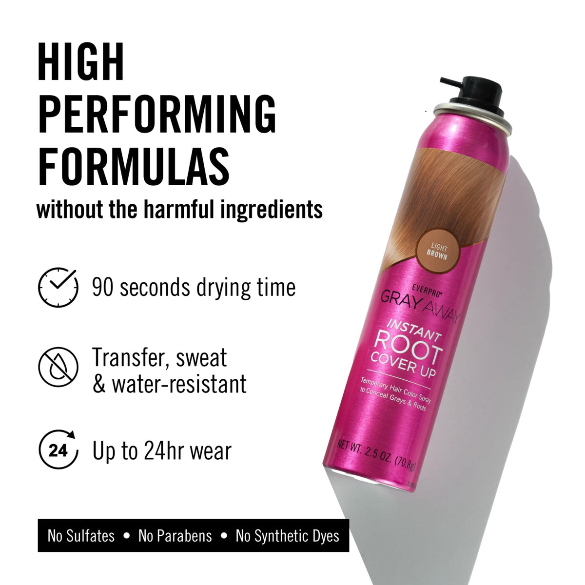 GRAY AWAY Instant Root Cover Up Spray Light Brown nozzle close-up