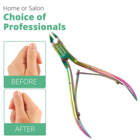 GREEN ESTETICA Cuticle Nipper close-up showing sharp blades